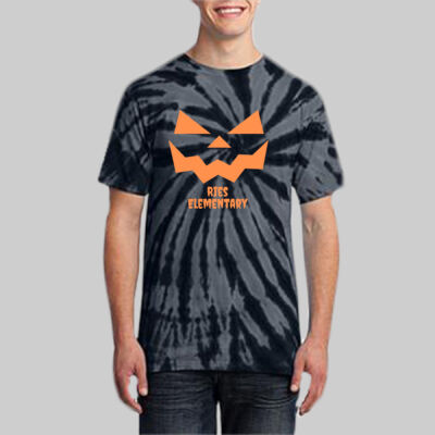 Adult Tie-Dye T-Shirt - Fall Holidays - Jack O' Lantern - Orange Thumbnail