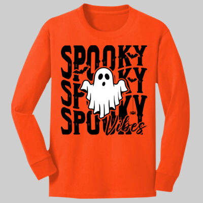 Youth Long Sleeve Shirt - Fall Holidays - Spooky Vibes Thumbnail