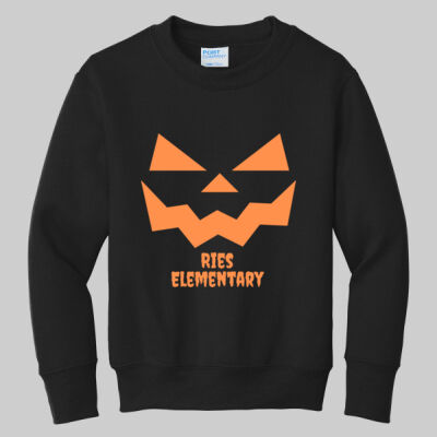 Youth Crewneck - Fall Holidays - Jack O' Lantern - Orange Thumbnail